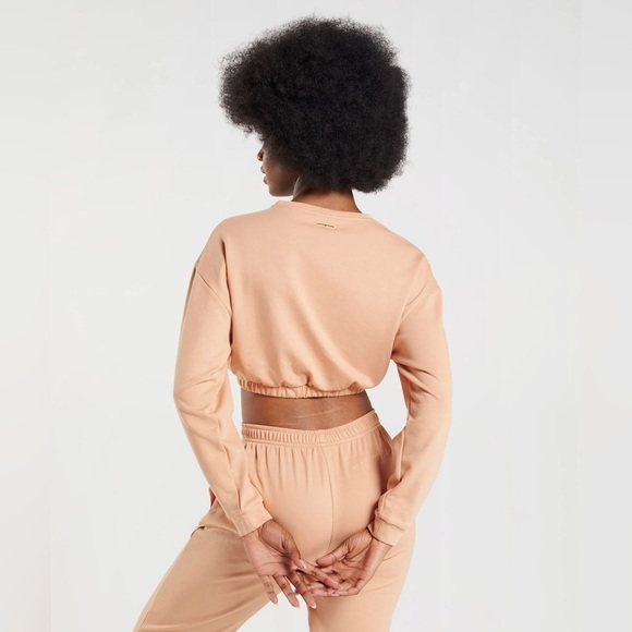 Gymshark Sweater Women's Size XL Orange Peach Cropped Whitney Simmons Collection - Picture 7 of 13